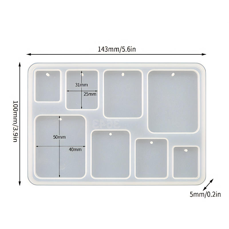 Rectangle Pendant Silicone Mould