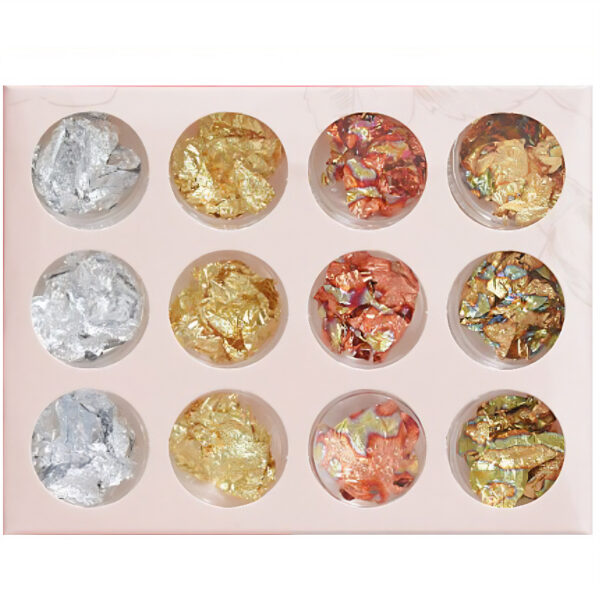 12 Pot Metallic Flake Set RS2031