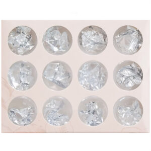 12 Pot Silver Metallic Foil Flake Set RS2034