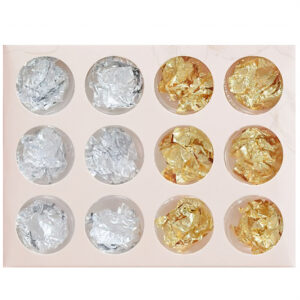 12 Pot Silver & Gold Metallic Flake Set RS2035