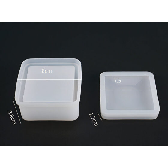 Square Silicone Jar Mould with Insert (80mm)
