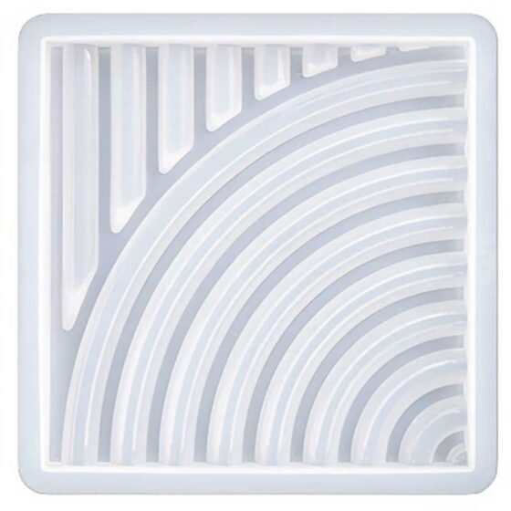 Curved Ribbed Square Tray Silicone Mould