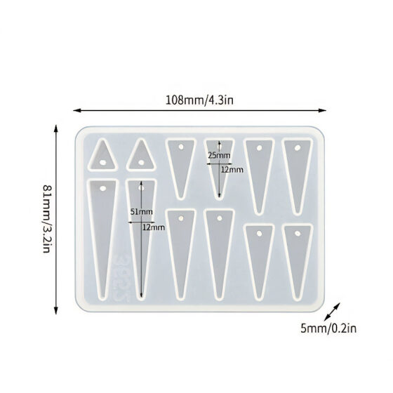 Triangle Spike Pendant Silicone Mould