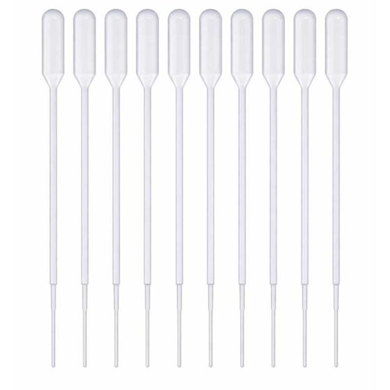 10x 3ml Disposable Pasteur Pipettes (Graduated 0.5ml)