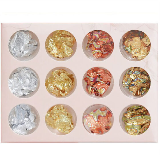 12 Pot Metallic Flake Set RS2031