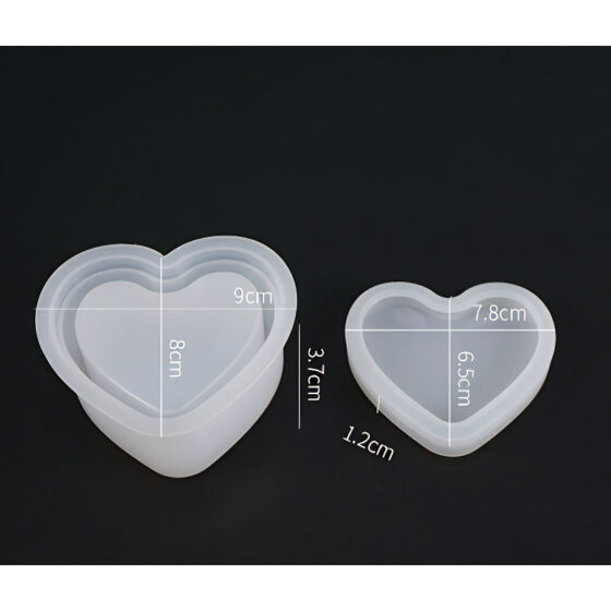 Heart Silicone Jar Mould with Insert (90mm x 80mm)