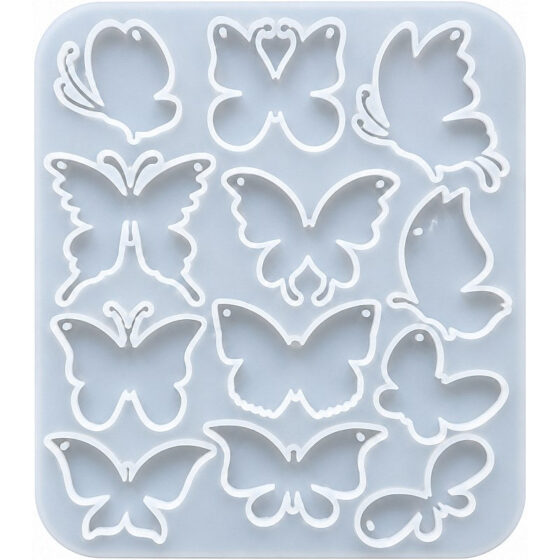 12-Design Butterfly Pendant Silicone Mould