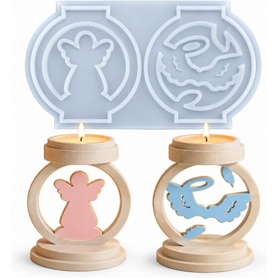 Christmas Angel & Flying Angel Tealight Holder Silicone Mould