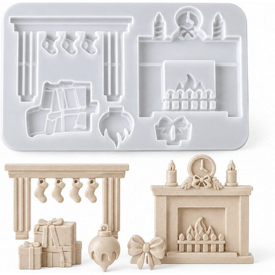 Christmas Fireplace Scene Silicone Mould
