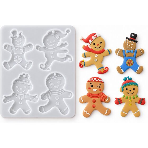Christmas Gingerbread Decorations Silicone Mould