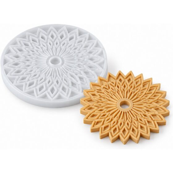 Geometric Flower Coaster Silicone Mould