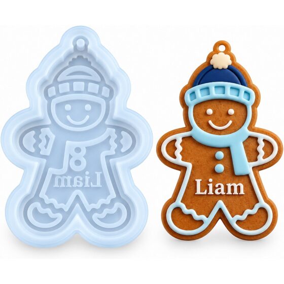 Liam Gingerbread Man Christmas Decoration Silicone Mould