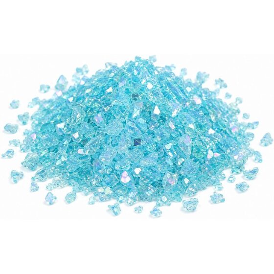 Light Blue Iridescent Glass Flakes - 100g