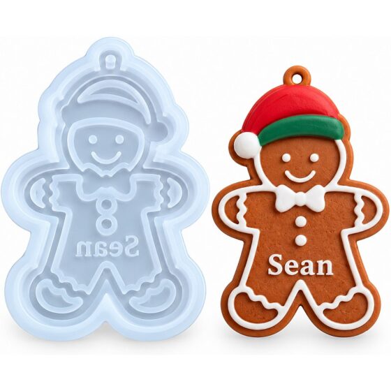 Sean Gingerbread Man Christmas Decoration Silicone Mould