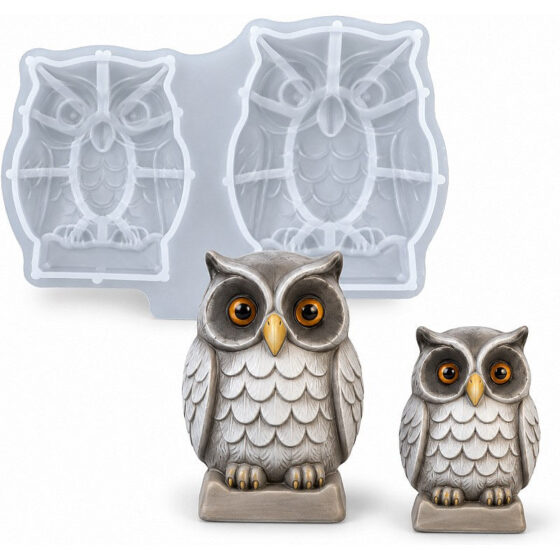Two Sizes Owl Ornament Silicone Mould